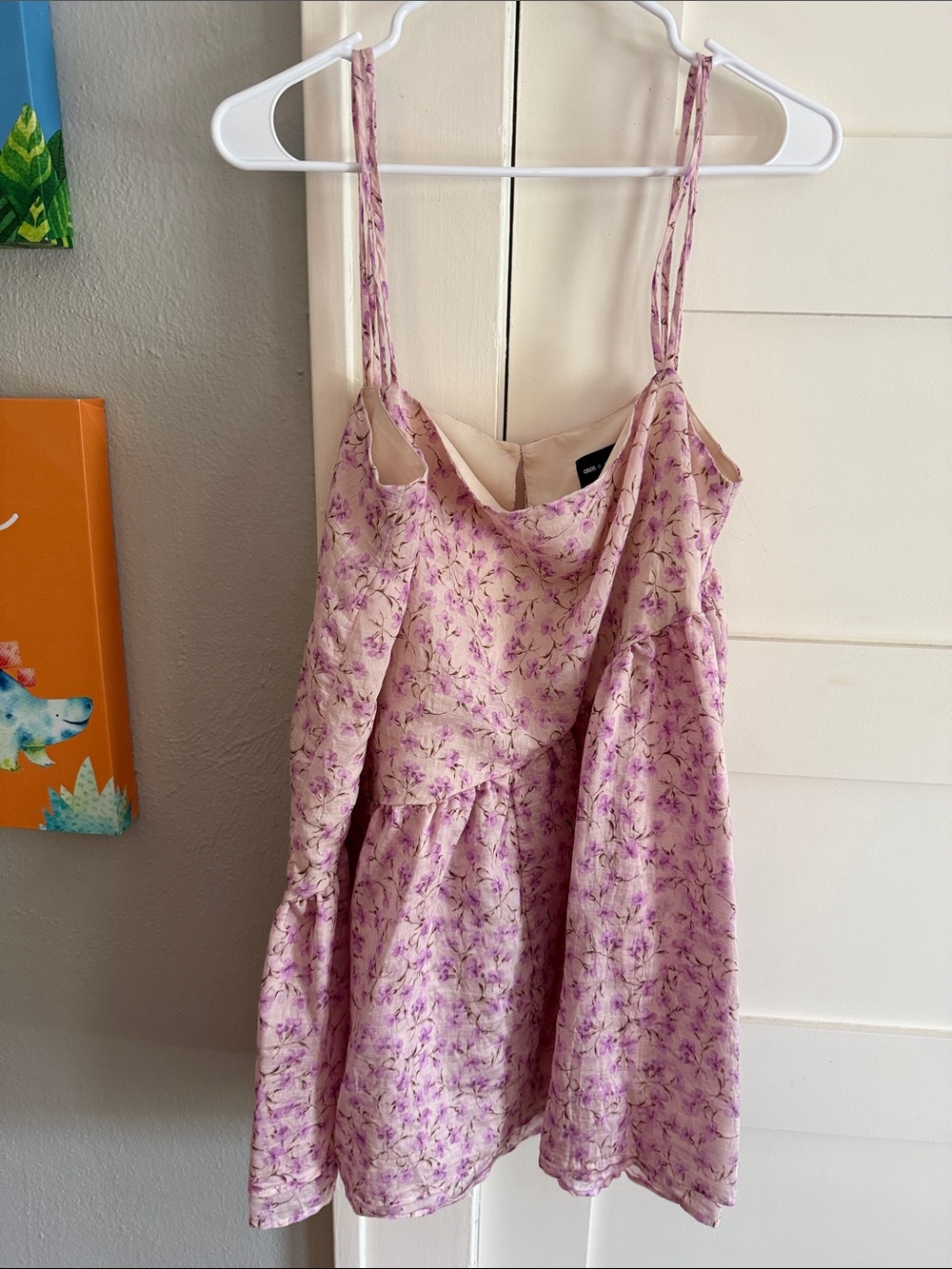 ASOS Pink Floral Spaghetti-Strap Dress Top